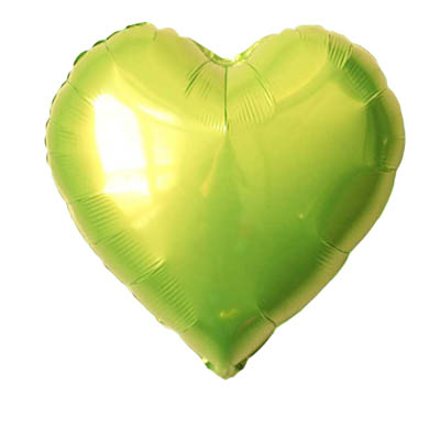 Lime Green Heart Shape Mylar Balloon Singapore
